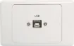 USB Type B wallplate Rear is fitted with 150mm fly lead and USB Type A plug for easy connection.