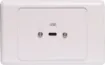 Flylead wallplate fitted with USB Type C. Supplied with two facia covers to suit your decor.