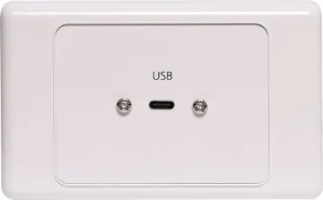 USB C Wallplate With USB C Socket Flylead Flylead wallplate fitted with USB Type C. Supplied with two facia covers to suit your decor.