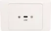 Flylead wallplate fitted with USB Type C. Supplied with two facia covers to suit your decor.