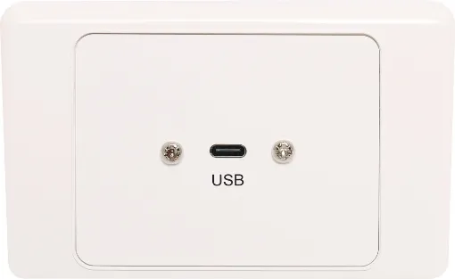 Flylead wallplate fitted with USB Type C. Supplied with two facia covers to suit your decor.