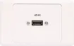 HDMI wallplate with flylead connections. Fitted with dual HDMI high speed with Ethernet connection. Supplied with two facia covers to suit your decor.