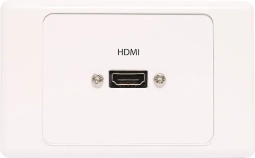 HDMI wallplate with flylead connections. Fitted with dual HDMI high speed with Ethernet connection. Supplied with two facia covers to suit your decor.
