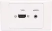 Flylead Wallplate fitted with HDMI high speed with Ethernet (1.4) connection and 3.5mm stereo. Supplied with two facia covers to suit your decor.