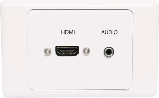 Flylead Wallplate fitted with HDMI high speed with Ethernet (1.4) connection and 3.5mm stereo. Supplied with two facia covers to suit your decor.