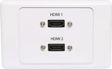Dual HDMI Wallplate with Flyleads Dual HDMI wallplate with flylead connections. Fitted with dual HDMI high speed with Ethernet connection. Supplied with two facia covers to suit your decor.