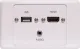 3.5mm Audio, USB Type A & HDMI Fly Lead Wallplate Wallplate fitted with 3.5mm Audio Jack, USB Type A & HDMI connections. 150mm fly leads on rear. Supplied with two facia covers to suit your decor.