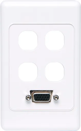 Flylead Type VGA Plates are fitted with HD9 female VGA connector. Supplied with both Clipsal and HPM Front faceplates.