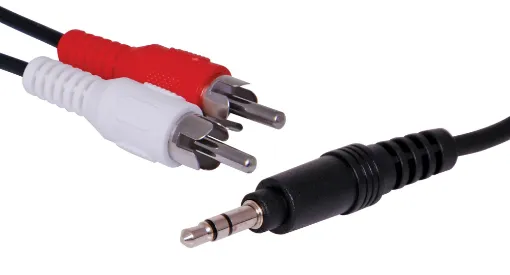 3.5mm Stereo Plug to Dual RCA Male Cable, 3m.