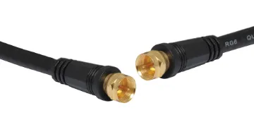 3m F Connector Male to Male RG-6 Cable Quad shielded RG6 coaxial cable terminated with F type connectors.