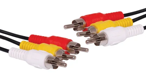 3 RCA Male to 3 RCA Male Composite Cable, 1.5m.