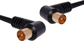 1.5m PAL Male 90 Deg. to PAL Male TV Aerial Cable 1.5m TV aerial/antenna cable (PAL male to PAL male).
