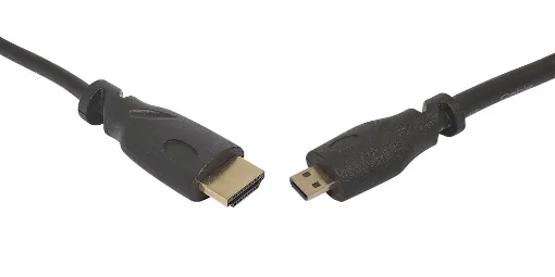 HDMI A male to micro D HDMI male 2 metre cable.