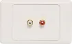 Quality Pro series wall plates with gold plated RCA sockets. Supplied with dual covers