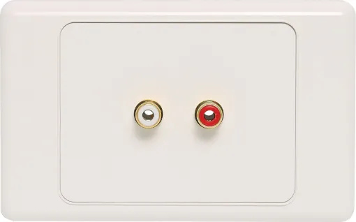 Quality Pro series wall plates with gold plated RCA sockets. Supplied with dual covers