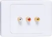Quality Clipsal 2000 and HPM Excel series wall plates with gold plated RCA sockets.