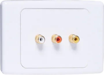 3 x RCA Clipsal 2000 Wallplate Quality Clipsal 2000 and HPM Excel series wall plates with gold plated RCA sockets.