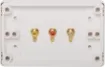 Quality Clipsal 2000 and HPM Excel series wall plates with gold plated RCA sockets.