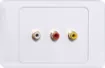 Quality Clipsal 2000 and HPM Excel series wall plates with gold plated RCA sockets.