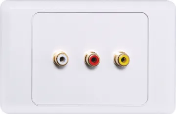3 x RCA HPM Excel Wallplate Quality Clipsal 2000 and HPM Excel series wall plates with gold plated RCA sockets.