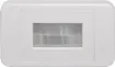 Slim profile for fitting behind cabinets. Brush plate for cable entry through walls etc. 