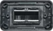 Slim profile for fitting behind cabinets. Brush plate for cable entry through walls etc. 