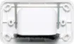 For use with minimal wall clearance, such as behind cabinetry. 