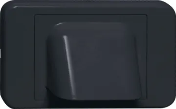 Black Shovel Nose Wallplate This unique wallplate allows cables to enter the wall cavity space without the need for interconnect wallplates in between.