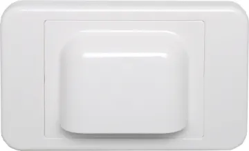 White Slimline Shovel Nose Wallplate Similar to the P 6895A white wallplate, with a slimmer profile for fitting behind cabinets.