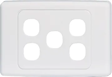 5 Way Clipsal Clip-In Wallplate Suitable for use with Clipsal mechanism inserts.
