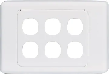 6 Way Clipsal Clip-In Wallplate Suitable for use with Clipsal mechanism inserts.