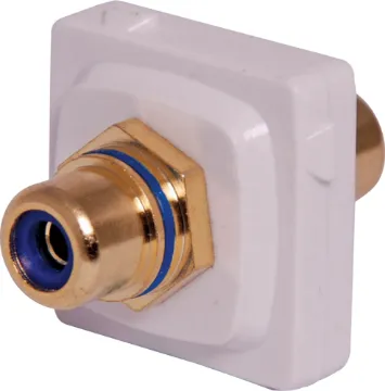 Blue RCA to RCA HPM Clip-In Mechanism HPM Clip together wall plates. These handy plates allow you to make your own customisable audio & video wall plates. Simply select a plate with an appropriate number of locations, and the required inserts.