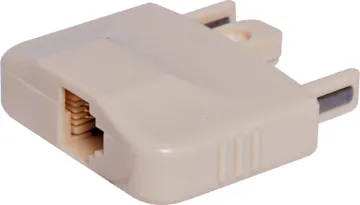 6P4C RJ14 Modular Socket 606M4 IVO Wall Plug Adapter Converts the modern RJ12 clear modular plug connectors into the old style IVO 606M4 plugs for older homes that still have this style of wall socket.