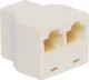 RJ45 Socket to 2 x RJ45 Sockets 8P8C Telephone Adapter Accepts a single RJ45 8P8C modular plug and outputs to dual RJ45 8P8C sockets.