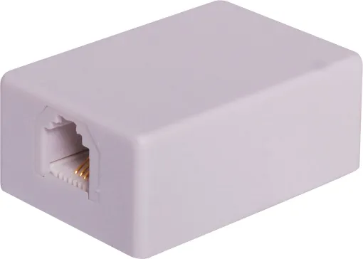 Surface mount 6P6C RJ12 socket for skirting or wall mount