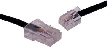 3m RJ45 Plug to RJ14 Plug Black Telephone Cable 8P4C-6P4C modular telephone connection lead.