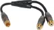0.2m Male RCA to 2 RCA Female Cable Male RCA to Dual RCA Female Lead, 0.2m. Diecast connector bodies, gold plated contacts.