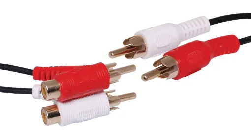 OFC Dual RCA Piggyback to Dual RCA Lead, 1.5m.