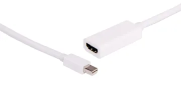20cm Mini DisplayPort Male to HDMI Female Lead Mini DisplayPort male to HDMI female socket adaptor lead. 20cm length.