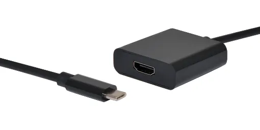 This HDMI output adaptor is the perfect accessory for any USB C equipped device to output video signals to an external monitor or display. This adaptor will display up to 4K resolutions at 60Hz. 15cm long.

