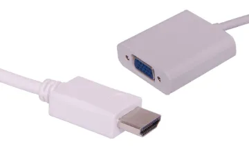 HDMI To VGA And Stereo Audio Converter This lead adaptor converts a HDMI signal to VGA and splits the audio signal to a 3.5mm stereo jack output. This allows high quality video signals to be transmitted over greater distances.