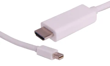 1.8m Mini DisplayPort Male to HDMI Male Cable Mini DisplayPort Male to HDMI Male Lead, 1.8m.