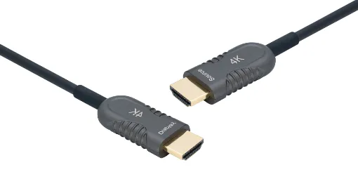 Cutting edge optical HDMI technology supporting 4K @ 60Hz resolutions at longer lengths than copper cable can achieve. 