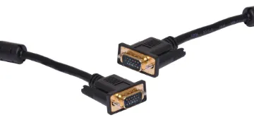 2m Filtered VGA DE15 High Density Male-Male Cable Filtered VGA DE15 High Density Male-Male Lead, 2m. Ferrite core on each end to reduce EMF interference. Tightly woven shield and cores meet UL2919 specification.