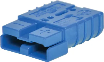 50A 600V Blue High Current DC Anderson Style Power Plug Anderson style blue 50A DC power connector.