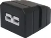 This Anderson style connector features an enclosure for surface mounting on vehicle cabinets or bodywork.