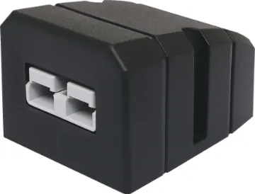 Surface Mount Anderson Style SB50 Connector This Anderson style connector features an enclosure for surface mounting on vehicle cabinets or bodywork.