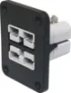 This Anderson style connector features an enclosure for panel mounting on vehicle cabinets or bodywork.