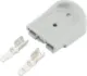Anderson SBS Mini Plug Kit 2 Way Grey 45A 10AWG Contacts Amperage Rating: 45
Colour: Grey
Contacts:	Genderless
Contact Plating: Silver
Contacts Supplied: No
Housing Material: Polycarbonate
Positions:	2
Type: Complete Kits
RoHS: Yes
Wire Size (AWG): 10
Wire Size (mm²): 5.3