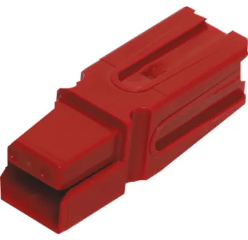 75A 600V Red PowerPole Style High Current DC Anderson Plug Anderson Power Pole style DC 600V connector (not genuine). As used in automotive and industrial applications. Can be dovetailed together for multi-pole connectors. 75A rated. Sold individually.